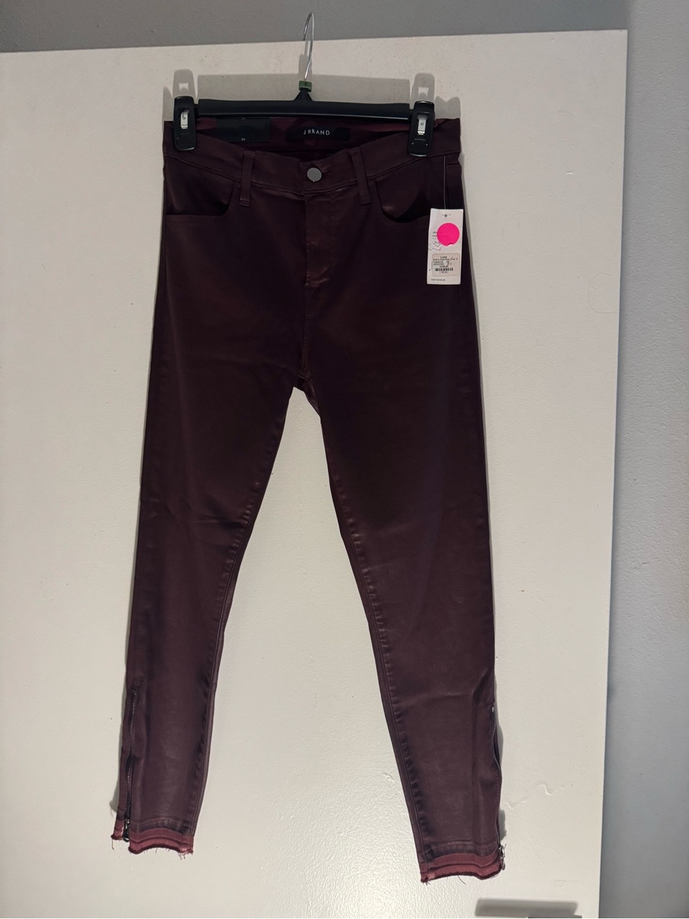J Brand Luna Women's Burgundy High-Rise Skinny Jeans